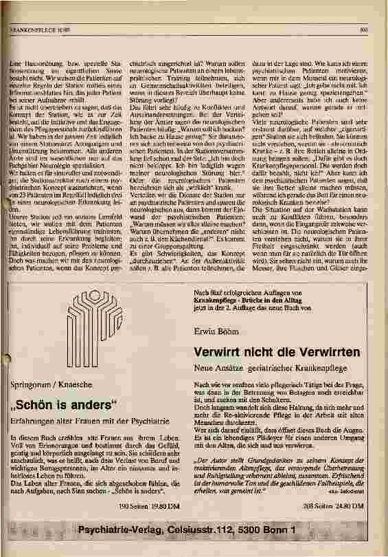 Vorschauseite 5: Die Neurologisch-Psychiatrische Station am Allgemeinkrankenhaus