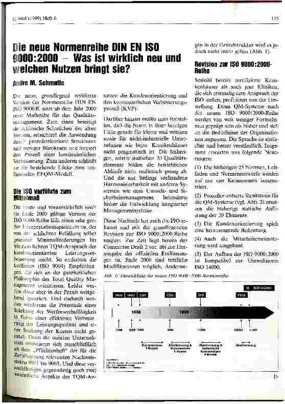 Vorschauseite 1: Die neue Normenreihe DIN EN ISO 9000:2000 - Was ist wirklich neu und welchen Nutzen bringt sie?