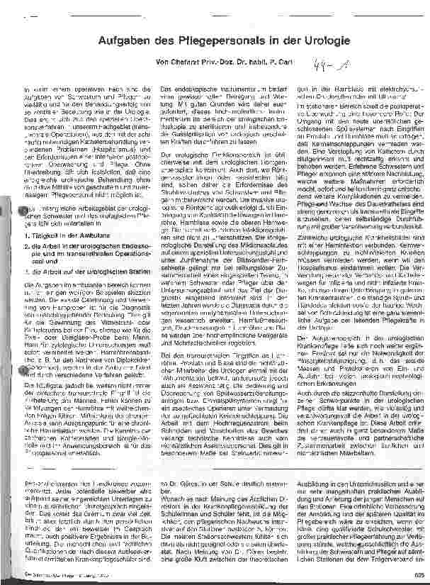 Vorschauseite 1: Das Deggendorfer Kreiskrankenhaus Aufgaben des Pflegepersonals in der Urologie