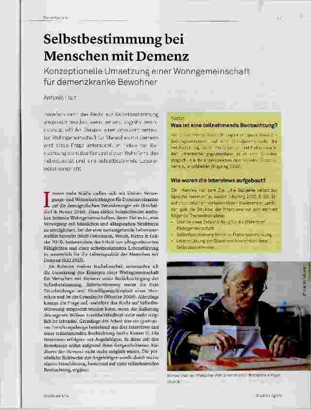 Vorschauseite 1: Selbstbestimmung bei Menschen mit Demenz