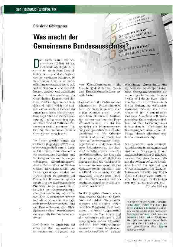 Vorschauseite 1: Was macht der Gemeinsame Bundesausschuss?