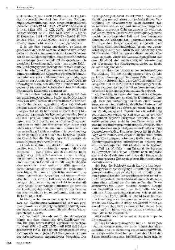 Vorschauseite 3: Fristlose Kündigung wegen Bestechlichkeit, Nötigung, pp.