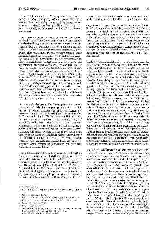 Vorschauseite 3: Ansprüche nicht erwerbstätiger Unionsbürger auf gleichen Zugang zu sozialen Leistungen