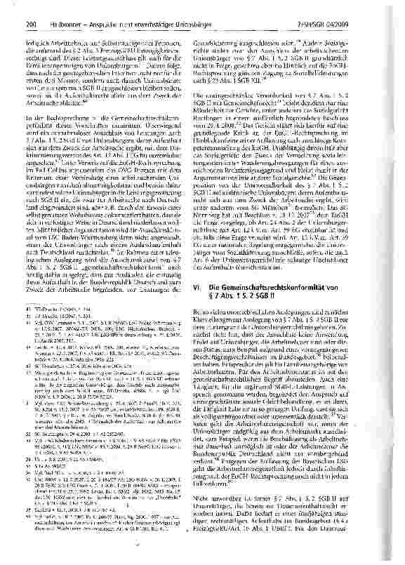 Vorschauseite 6: Ansprüche nicht erwerbstätiger Unionsbürger auf gleichen Zugang zu sozialen Leistungen
