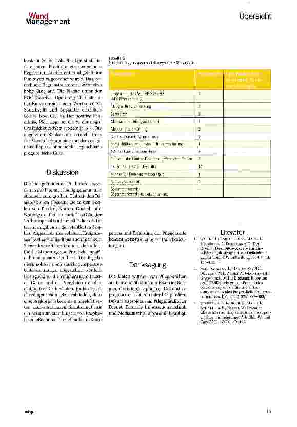 Vorschauseite 4: Multifaktorielle Bestimmung der Risikofaktoren für Dekubitalgeschwüre