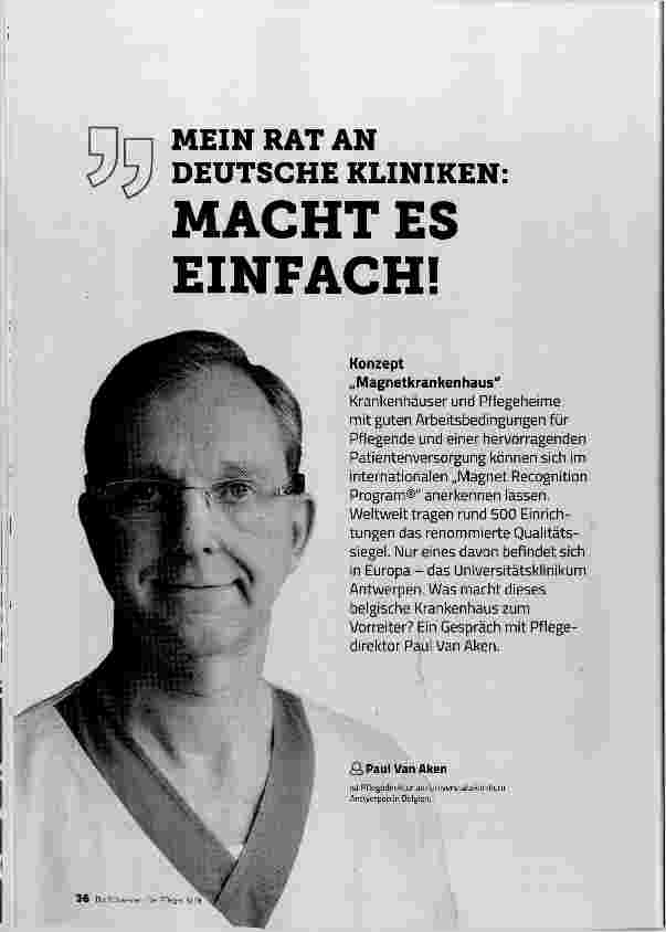 Vorschauseite 1: MEIN RAT AN DEUTSCHE KLINIKEN: MACHT ES EINFACH!