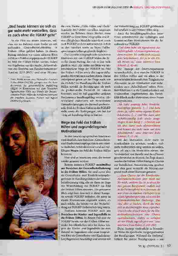 Vorschauseite 2: Familien-Gesundheitsund Kinderkrankenpflegerinnen in den Frühen Hilfen