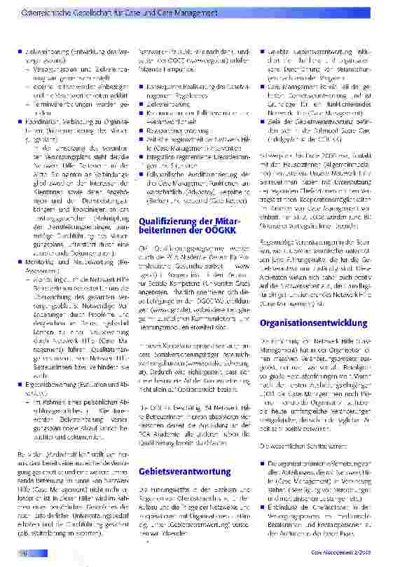 Vorschauseite 2: Österreichische Gesellschaft für Case und Care Management