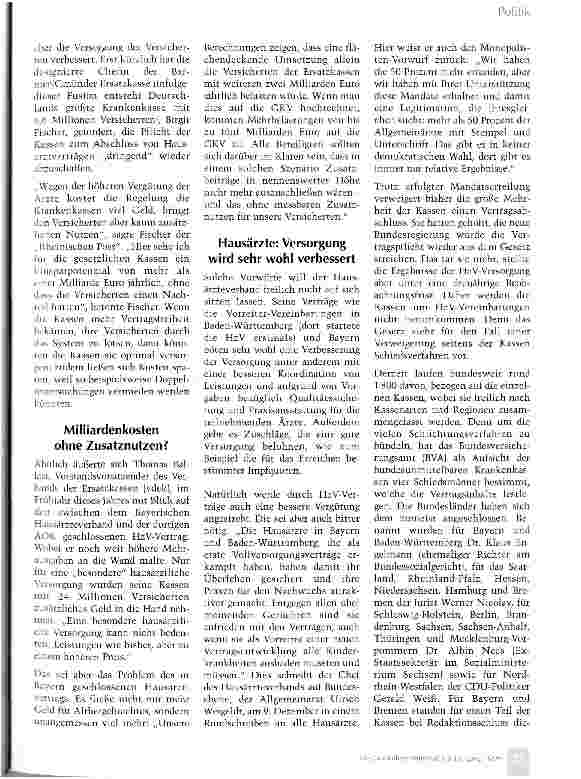 Vorschauseite 2: Rückenund Gegenwind für Hausarztverträge