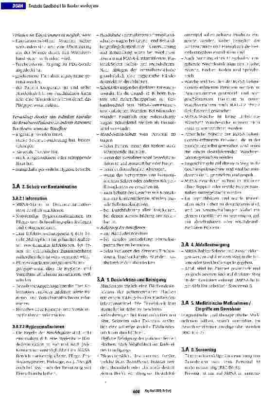 Vorschauseite 3: Maßnahmenplan für MRSA in Gesundheitseinrichtungen