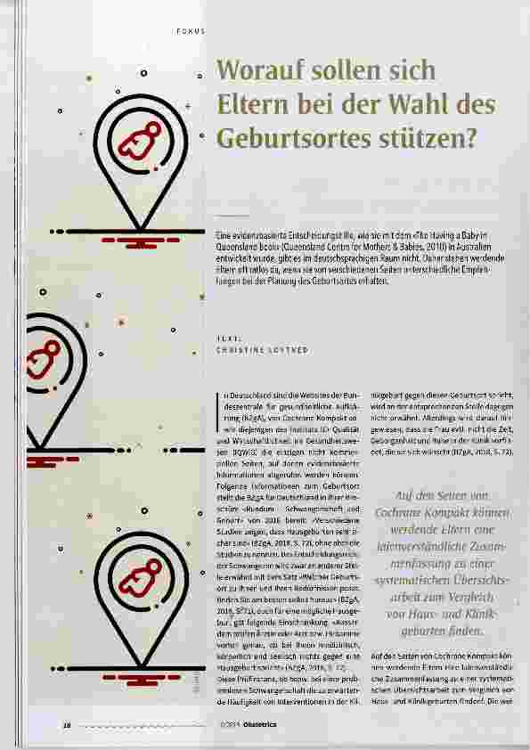 Vorschauseite 1: Worauf sollen sich Eltern bei der Wahl des Geburtsortes stützen?