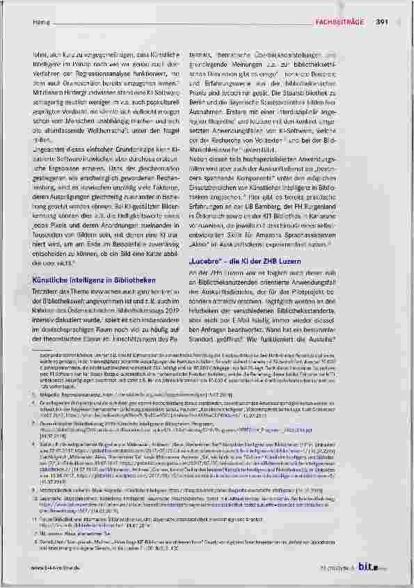 Vorschauseite 2: Pilotprojekt zum Einsatz Künstlicher Intelligenz in der täglichen Kommunikation mit Bibliotheksnutzenden