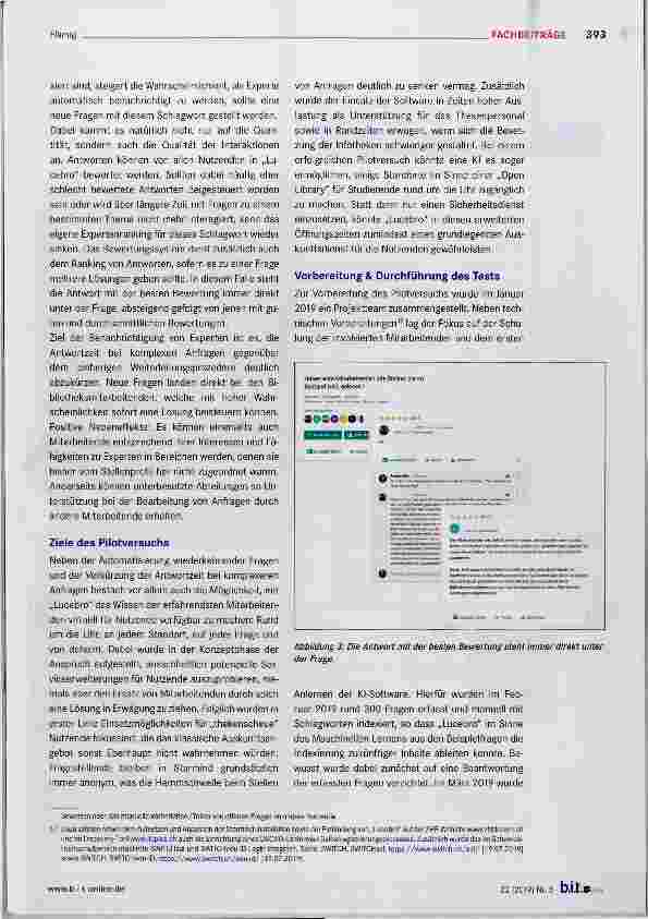 Vorschauseite 4: Pilotprojekt zum Einsatz Künstlicher Intelligenz in der täglichen Kommunikation mit Bibliotheksnutzenden