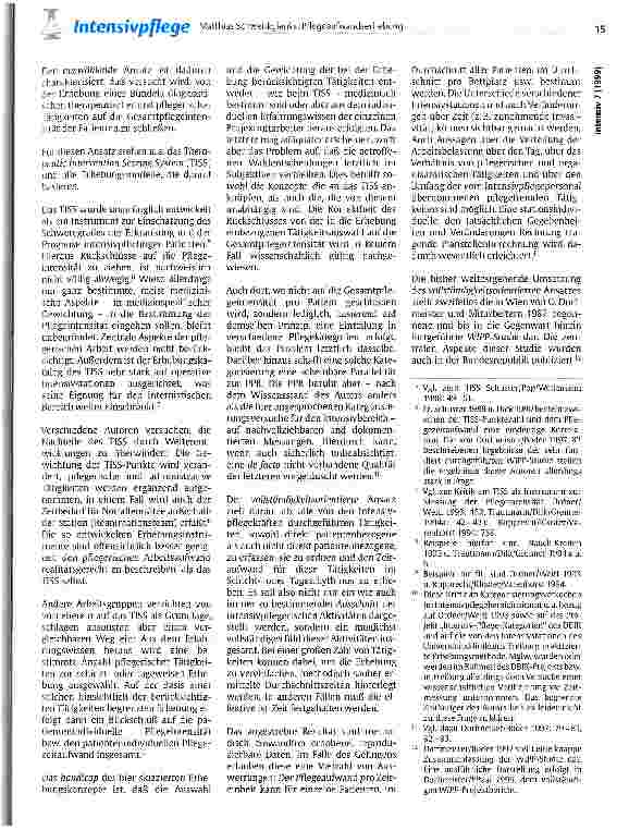 Vorschauseite 4: Pflegeaufwandserhebung im intensivstationären Bereich: Überlegungen zu einer Tübinger Erfahrung und zu relevanten Konzepten im deutschsprachigen Raum