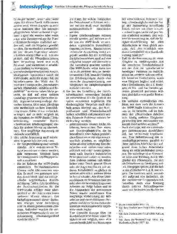Vorschauseite 6: Pflegeaufwandserhebung im intensivstationären Bereich: Überlegungen zu einer Tübinger Erfahrung und zu relevanten Konzepten im deutschsprachigen Raum