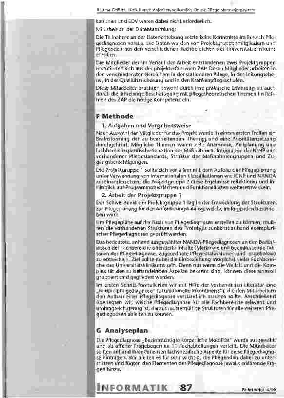 Vorschauseite 4: Anforderungskatalog für ein Pflegeinformationssystem unter besonderer Berücksichtigung der klinischen Qualitätsentwicklung
