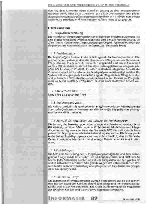 Vorschauseite 6: Anforderungskatalog für ein Pflegeinformationssystem unter besonderer Berücksichtigung der klinischen Qualitätsentwicklung