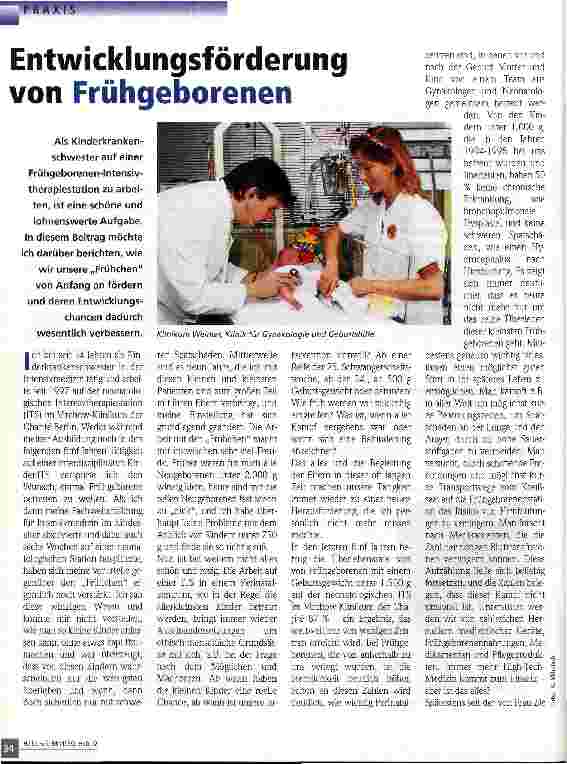 Vorschauseite 1: Entwicklungsförderung von Frühgeborenen