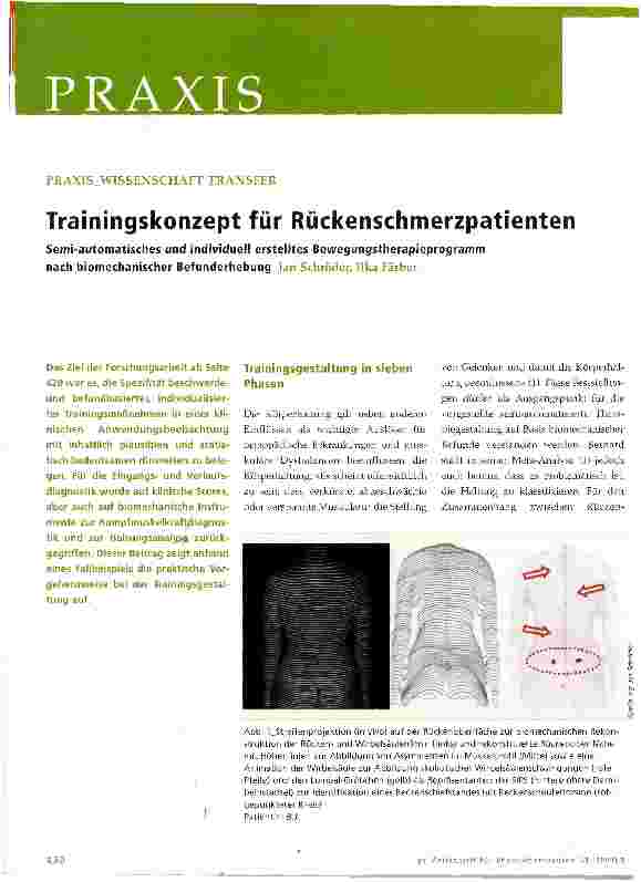 Vorschauseite 1: Trainingskonzept für Rückenschmerzpatienten