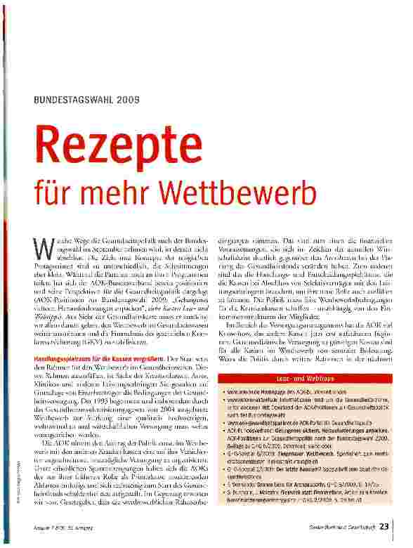 Vorschauseite 2: Rezepte für mehr Wettbewerb