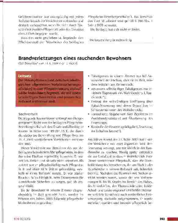 Vorschauseite 3: Haftung wegen eines Sturzes einer nicht mehr standsicheren Bewohnerin