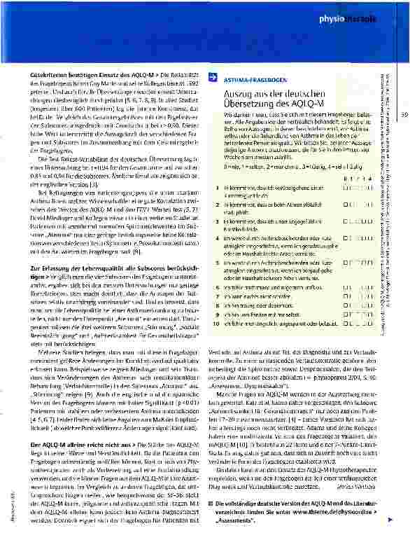 Vorschauseite 2: Auswirkungen des Asthmas messen