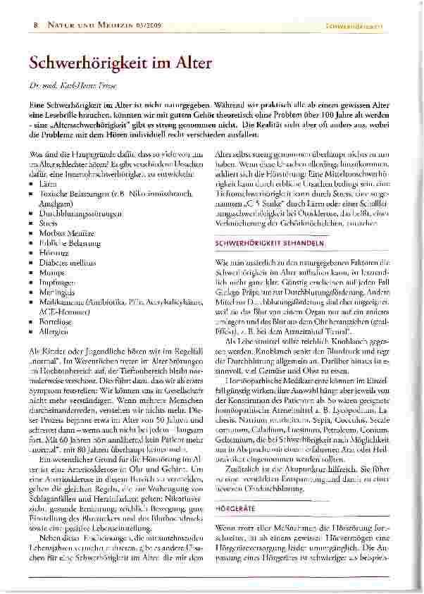 Vorschauseite 1: Schwerhörigkeit im Alter