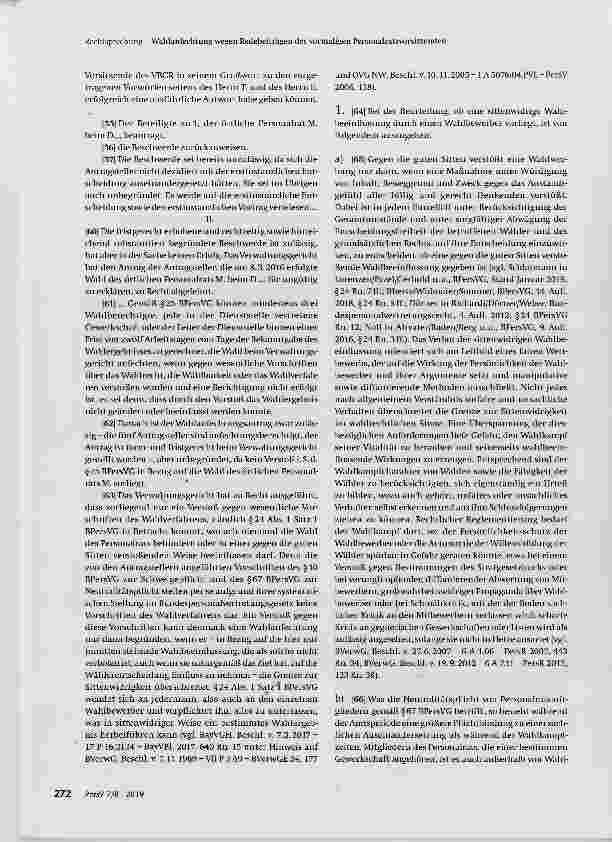 Vorschauseite 4: Wahlanfechtung wegen Redebeiträgen des vormaligen Personalratsvorsitzenden