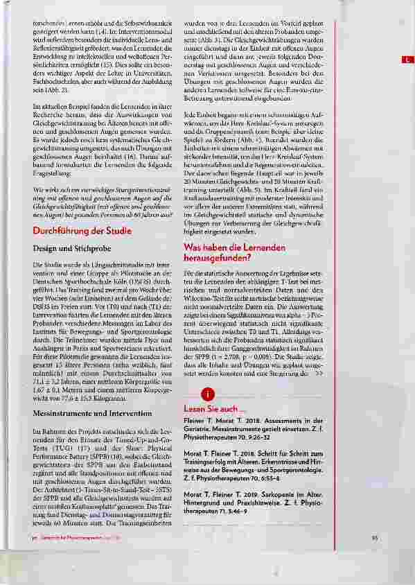 Vorschauseite 4: Forschung „in vivo“ in der Sportund Bewegungsgerontologie
