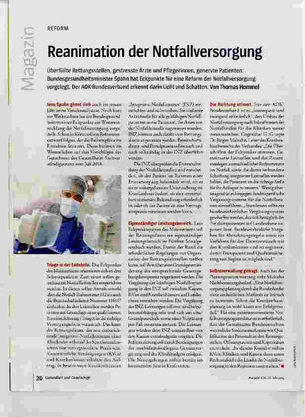 Vorschauseite 1: Reanimation der Notfallversorgung