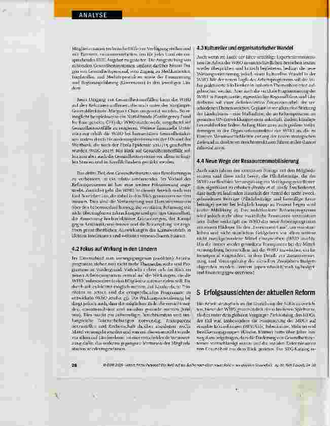Vorschauseite 5: Fit for Purpose? Die WHO auf der Suche nach einer neuen Rolle in der globalen Gesundheit