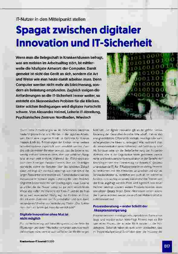 Vorschauseite 1: Spagat zwischen digitaler Innovation und IT-Sicherheit