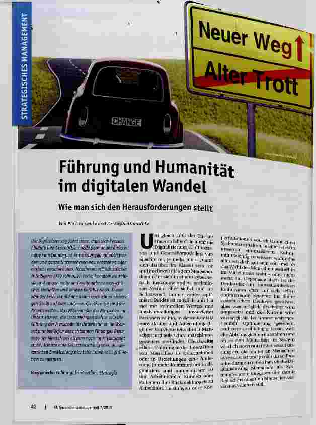 Vorschauseite 1: Führung und Humanität im digitalen Wandel