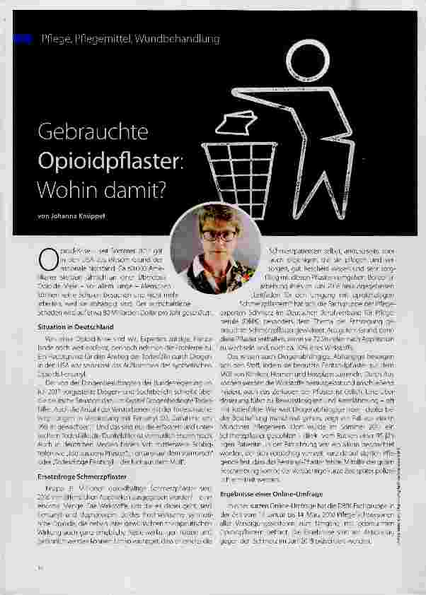 Vorschauseite 1: Gebrauchte Opioidpflaster Wohin damit?