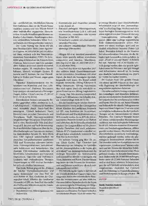 Vorschauseite 3: Prävention und Therapie von Infektionen in der perioperativen Medizin Tagung in den Agaplesion Diakonie Kliniken Kassel gemeinnützige GmbH
