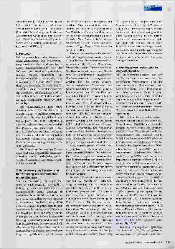 Vorschauseite 2: Hygieneanforderungen bei invasiven Untersuchungen/Behandlungen im Herzkatheterlabor