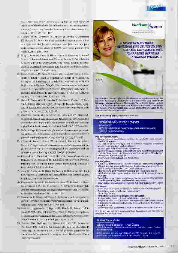 Vorschauseite 4: Hygieneanforderungen bei invasiven Untersuchungen/Behandlungen im Herzkatheterlabor
