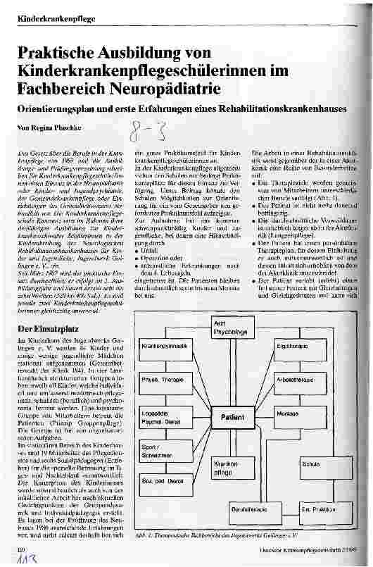 Vorschauseite 1: Praktische Ausbildung von Kinderkrankenpflegeschülerinnen im Fachbereich Neuropädiatrie