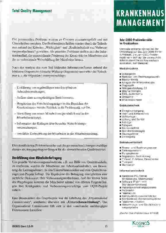 Vorschauseite 2: Neues Modellprojekt zum Qualitätsmanagement