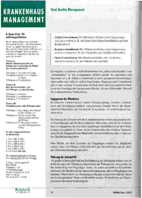Vorschauseite 3: Neues Modellprojekt zum Qualitätsmanagement