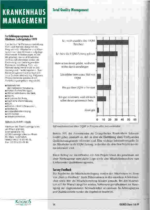 Vorschauseite 5: Neues Modellprojekt zum Qualitätsmanagement