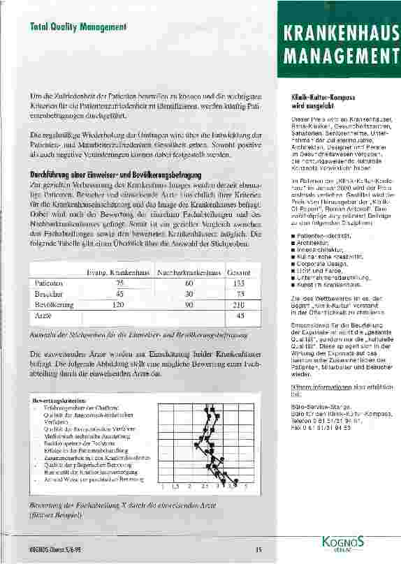 Vorschauseite 6: Neues Modellprojekt zum Qualitätsmanagement