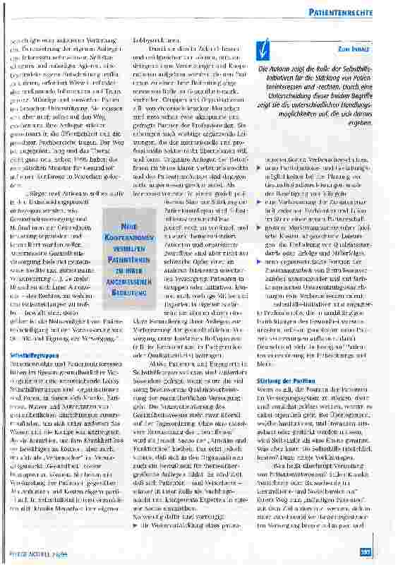 Vorschauseite 2: Patienteninteressen - Patientenrechte