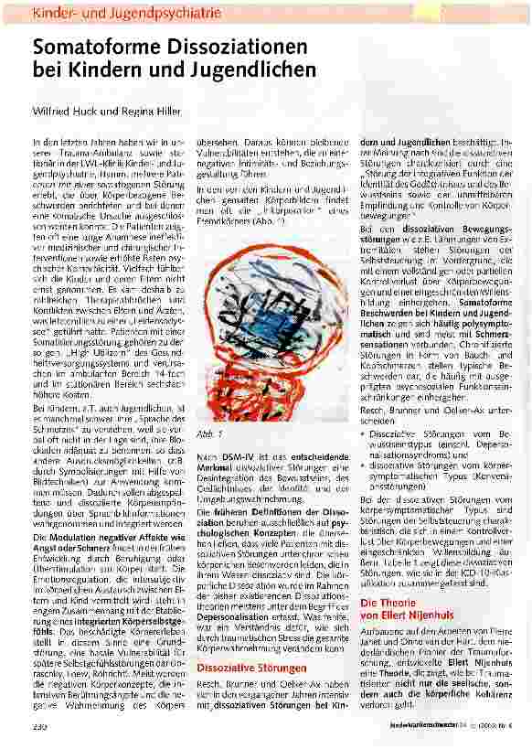 Vorschauseite 1: Somatoforme Dissoziationen bei Kindern und Jugendlichen