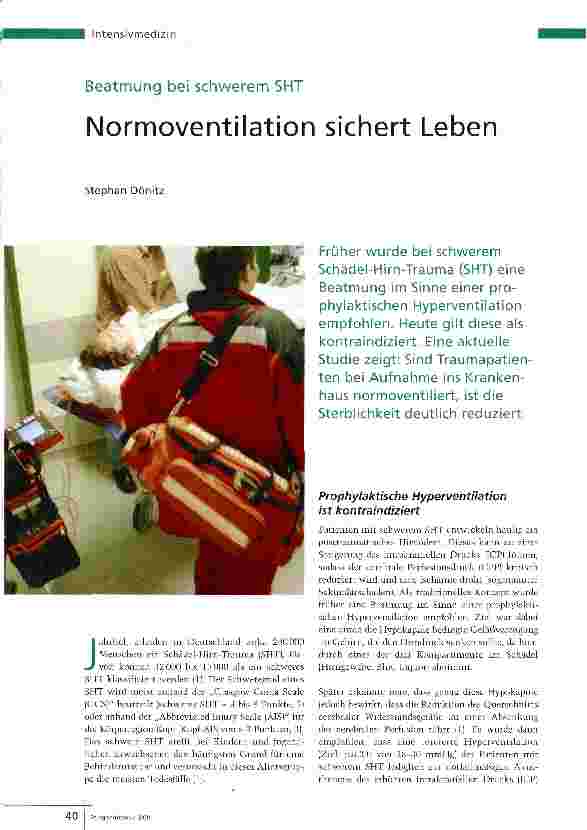 Vorschauseite 1: Normoventilation sichert Leben