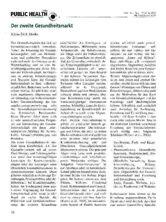 Vorschauseite 1: Der zweite Gesundheitsmarkt