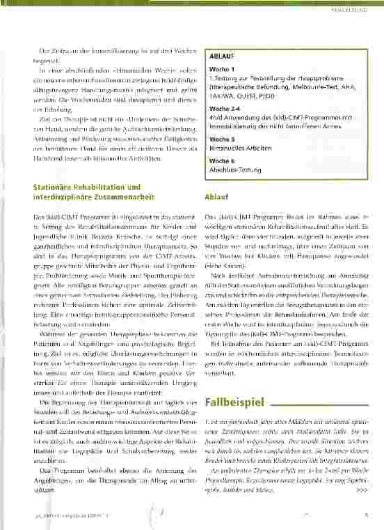 Vorschauseite 4: Stationäre interdisziplinäre neurologische Rehabilitation von Kindern mit armbetonter Hemiparese - (kid)-CIMT-Programm