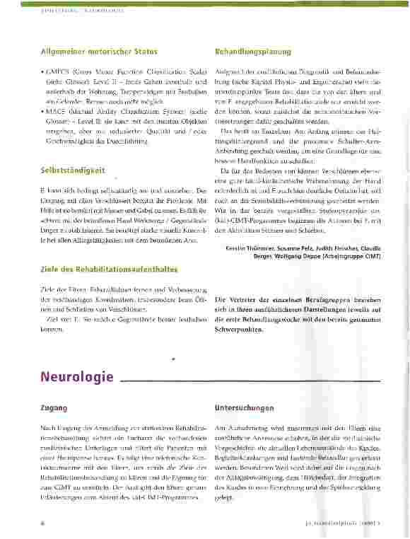 Vorschauseite 5: Stationäre interdisziplinäre neurologische Rehabilitation von Kindern mit armbetonter Hemiparese - (kid)-CIMT-Programm
