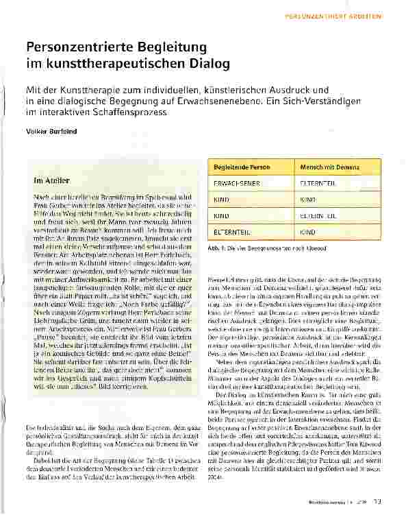 Vorschauseite 1: Personzentrierte Begleitung im kunsttherapeutischen Dialog