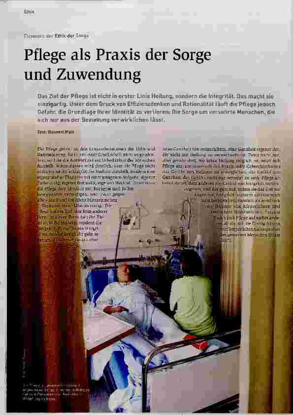 Vorschauseite 1: Pflege als Praxis der Sorge und Zuwendung